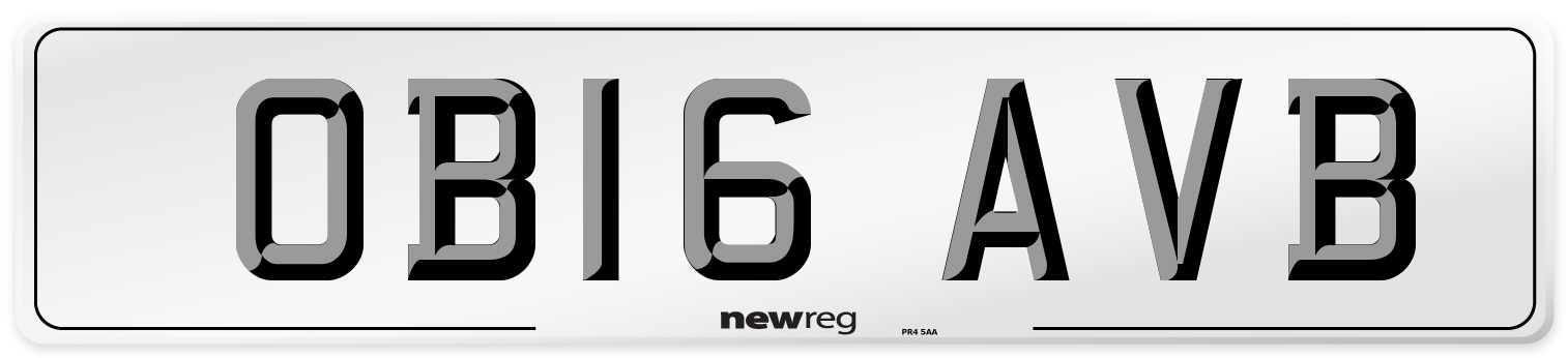 OB16 AVB Number Plate from New Reg